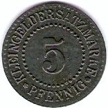 (№1917) Монета Германия 1917 год 5 Pfennig