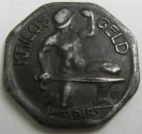 (№1918) Монета Германия 1918 год 20 Pfennig
