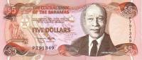  Банкнота Багамские острова 1995 год 5     UNC