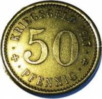(№1917) Монета Германия 1917 год 50 Pfennig