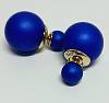 Серьги-пусеты Диор шарики, синие, матовые, бижутерия, 2,5 см, новые в упаковке