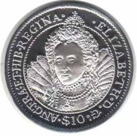 (2007) Монета Британские Виргинские острова 2007 год 10 долларов "Елизавета I"  Серебро Ag 925 Сереб