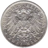 () Монета Германия (Империя) 1908 год   ""   Серебро (Ag)  XF
