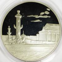 (,) Настольная медаль Россия 2003 год "Ростральные колонны" Серебро Ag 925  PROOF