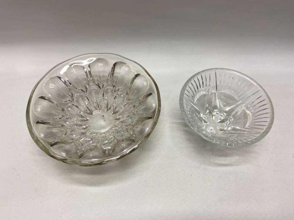 Салатник хрусталь, стекло 2 шт СССР