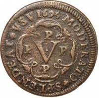 (№1695km3) Монета Ангола 1695 год 5 Reacute;is (В)