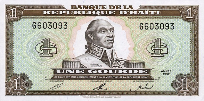  Банкнота Гаити 1992 год 1     UNC
