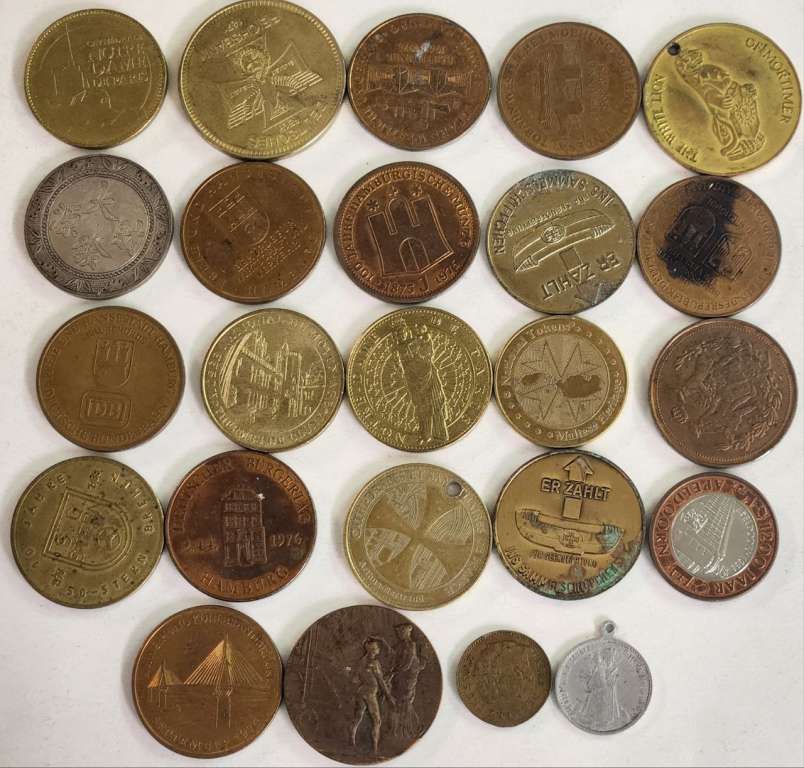 Жетоны Европа коллекция 24 штуки