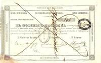 (№1859P-S205) Банкнота Аргентина 1859 год "200 Pesos"
