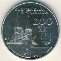 () Монета Словакия 1998 год 200  ""   Биметалл (Серебро - Ниобиум)  UNC