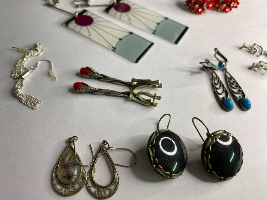 Набор украшений 9 пар серьги, клипсы