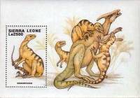 (№1995-261) Блок марок Сьерра-Леоне 1995 год "Дейноних", Гашеный