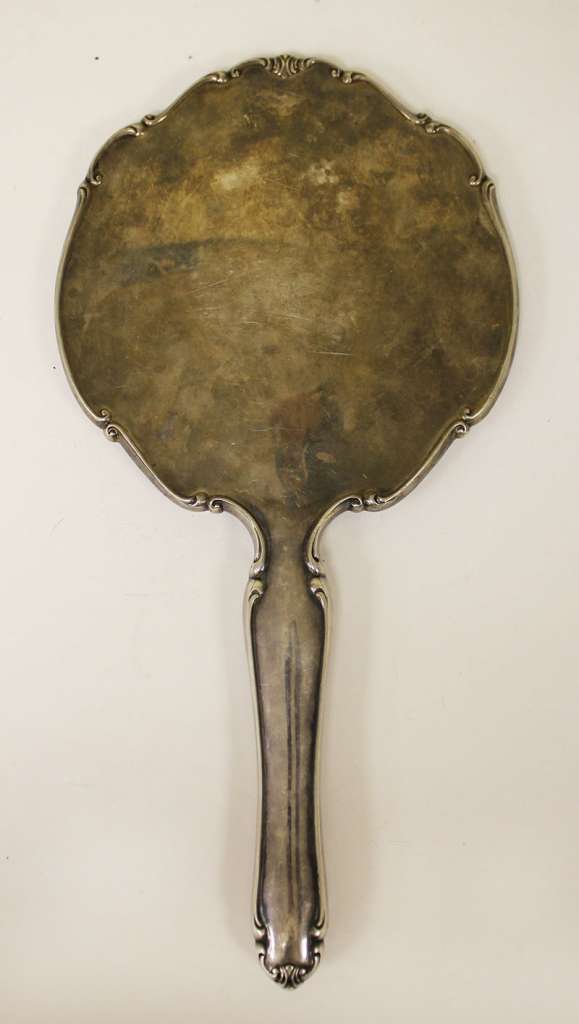 Зеркало с ручкой Серебро 800 134 гр, Клейма Германия, конец XIX века (без стекла, состояние на фото)