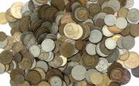 Набор монет начинающего нумизмата, 1 килограмм монет разных годов и номиналов в разном состоянии