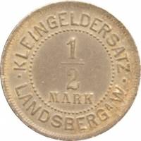 (№1918) Монета Германия 1918 год frac12; Mark
