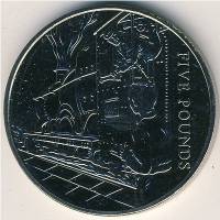 () Монета Остров Гернси 2004 год 5 фунтов ""   AU