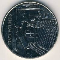 () Монета Остров Гернси 2004 год 5 фунтов ""   AU