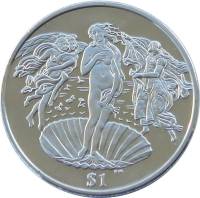 (2010) Монета Британские Виргинские острова 2010 год 1 доллар "Боттичелли - Рождение Венеры"  Медь-Н