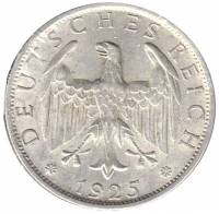 (1925a) Монета Германия Веймарская республика 1925 год 2 марки   Ветки дуба  AU
