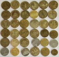 Коллекция туристических жетонов Западная Европа 36 штук без повторов все разные