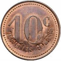 (№1920) Монета Франция 1920 год 10 Centimes (Нувель Галери)