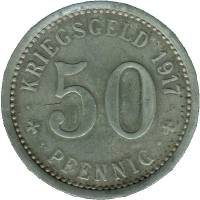 (№1917) Монета Германия 1917 год 50 Pfennig
