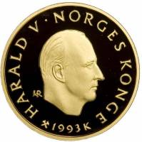 (№1993km452) Монета Норвегия 1993 год 1,500 Kroner (ХVII Зимняя Олым. Игры 1994 Лиллехаммер)