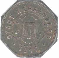 (№1917) Монета Германия 1917 год 50 Pfennig (50 Пфеннигов Херренберге)