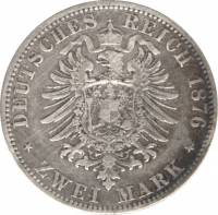 () Монета Германия (Империя) 1876 год 2  ""   Биметалл (Серебро - Ниобиум)  UNC