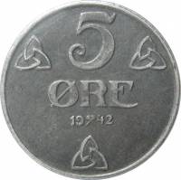 () Монета Норвегия 1941 год 5  ""   Железо  UNC