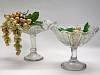 Фруктовницы на ножке 2 шт стекло СССР винтаж + искусственный виноград