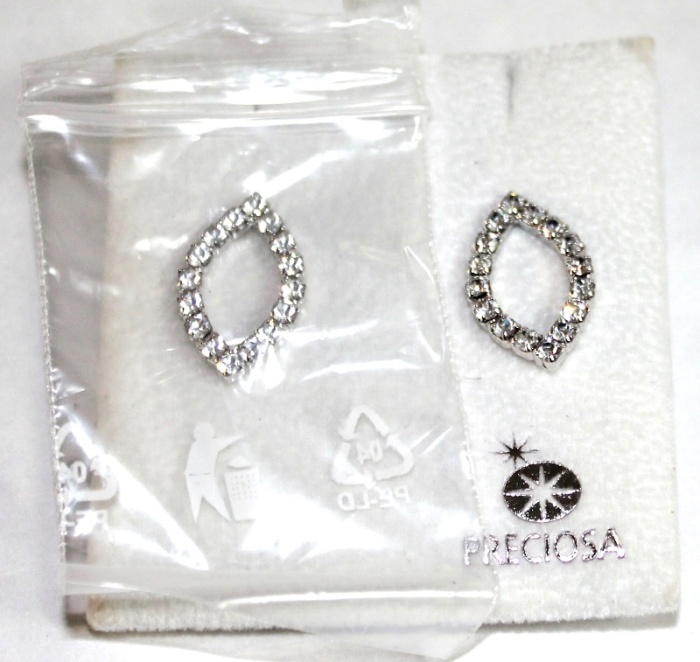 Серьги-гвоздики, нерж. сталь, кристаллы, Чехия, новые