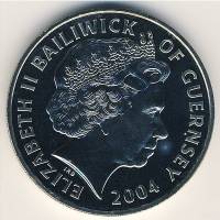 () Монета Остров Гернси 2004 год 5 фунтов ""   AU