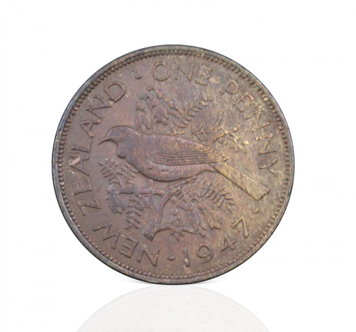 (1947) Монета Новая Зеландия 1947 год 1 пенни &quot;Георг VI&quot;  Бронза  VF