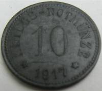 (№1917) Монета Германия 1917 год 10 Pfennig