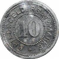 (№1919) Монета Германия 1919 год 10 Pfennig