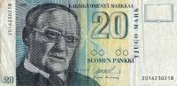 (1993) Банкнота Финляндия 1993 год 20 марок "Вяйнё Линна" Ollila - Koivikko  UNC