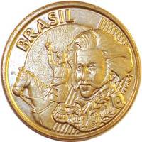  Монета Бразилия 1998 год 100     Сталь-Латунь  UNC