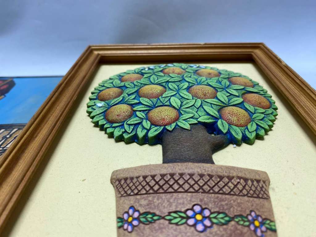 Панно картина апликация в рамке, 3 шт