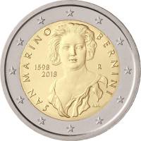 (020) Монета Сан-Марино 2018 год 2 евро "Джованни Лоренцо Бернини"  Биметалл  UNC