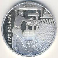 () Монета Остров Гернси 2004 год 5 фунтов ""   AU