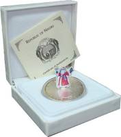 2008 Монета Остров Науру 10 долларов С Новым Годом! Дед Мороз  Коробка Серебро Ag 999  UNC