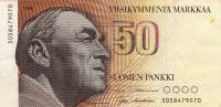 (1986) Банкнота Финляндия 1986 год 50 марок "Алвар Аалто" Alenius - Hamalainen  UNC