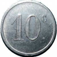 (№1920) Монета Франция 1920 год 10 Centimes (Syndicat де Limonadiers)