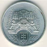 () Монета Словакия 1999 год 200  ""   Биметалл (Серебро - Ниобиум)  UNC
