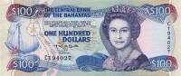  Банкнота Багамские острова Багамы 1992 год 100 ,    UNC