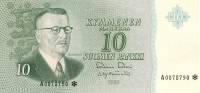 (1963) Банкнота Финляндия 1963 год 10 марок    UNC
