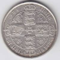 (1872) Монета Великобритания 1872 год 1 флорин "Королева Виктория"  Серебро Ag 925  UNC