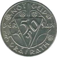 (№1921) Монета Германия 1921 год 50 Pfennig
