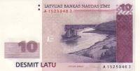 (2008) Банкнота Латвия 2008 год 10 лат "Река Даугава"   XF